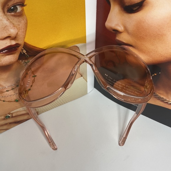 New  - Tom Ford Oversized Carine-02 Tf902 Pink Sunglasses - Picture 6 of 9